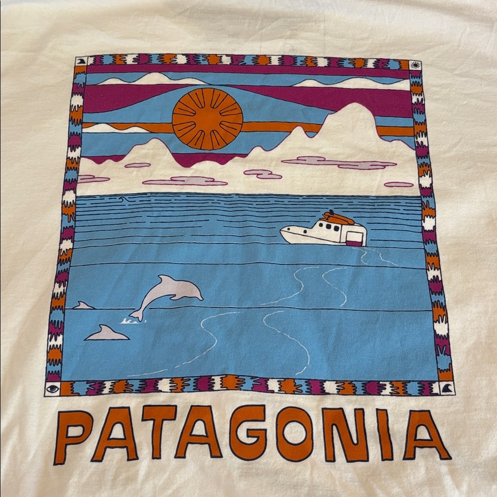Patagonia Organic Cotton Cream White Short-Sleeve Tee Small